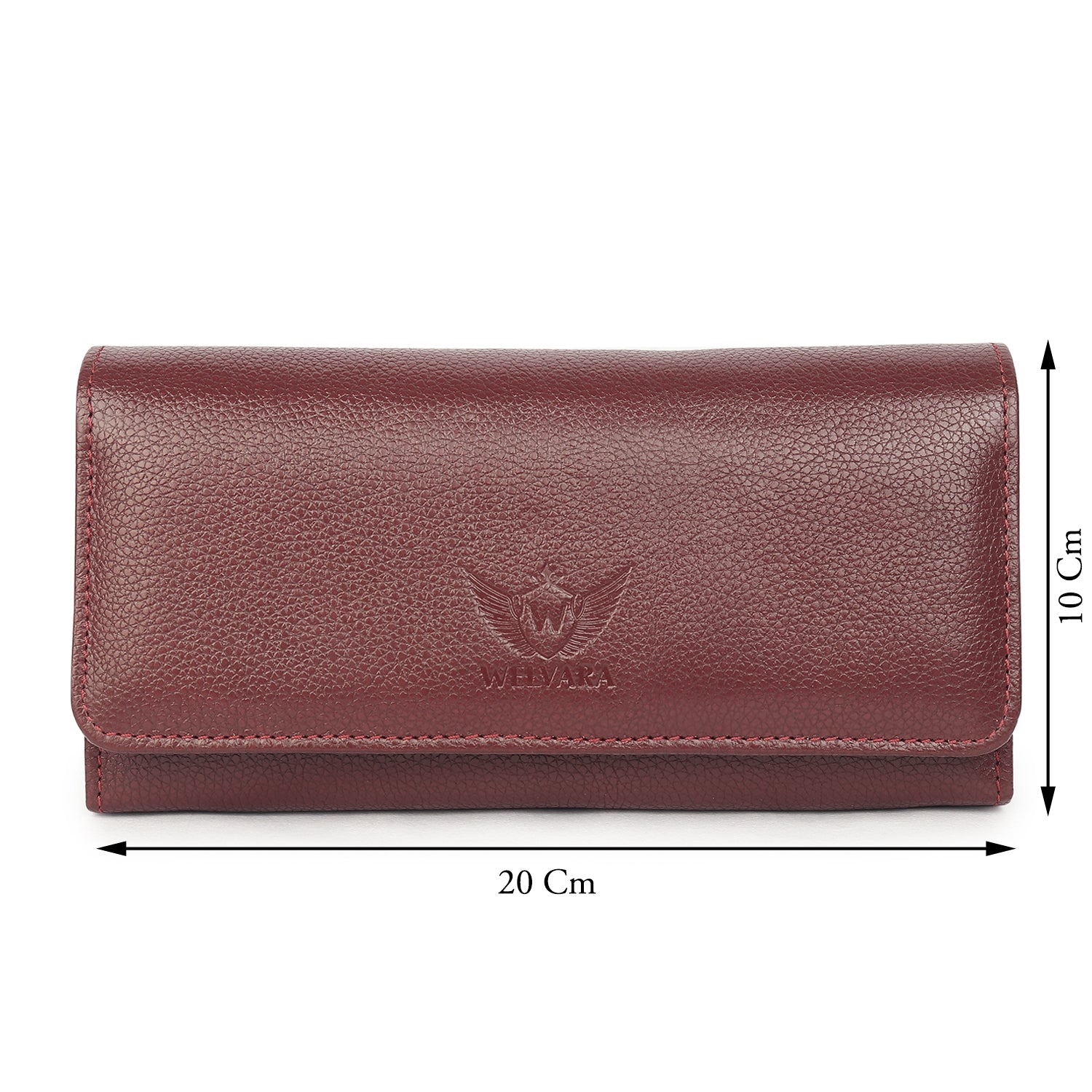 Premium Maroon Leather Long Clutch Wallet