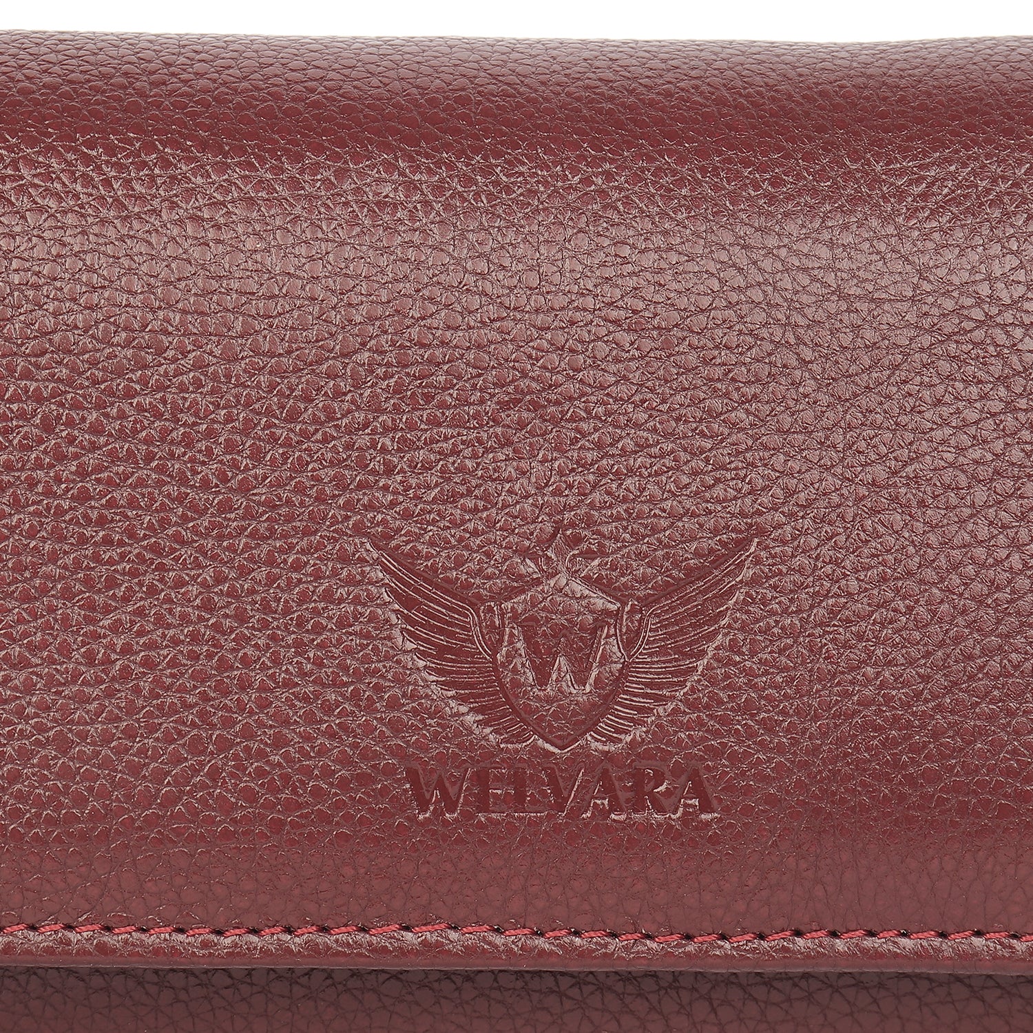Premium Maroon Leather Long Clutch Wallet