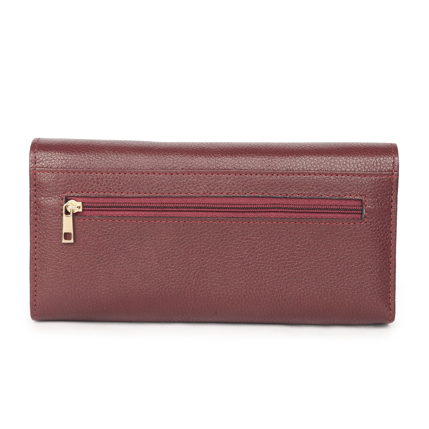 Premium Maroon Leather Long Clutch Wallet
